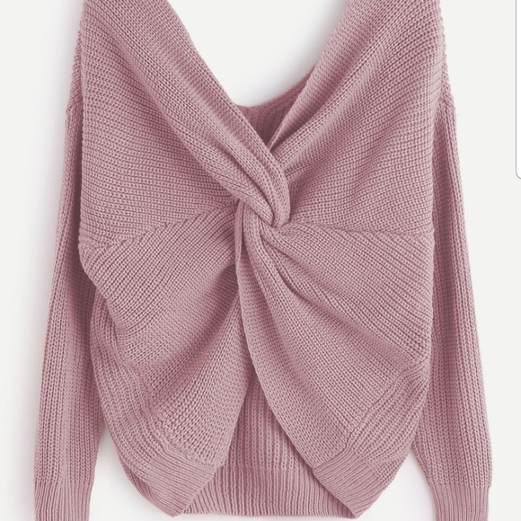 Sweaters - V Neckline Twist Front Sweater